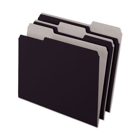 Tops Business Forms Pendaflex, INTERIOR FILE FOLDERS, 1/3-CUT TABS, LETTER SIZE, BLACK/GRAY, 100PK 421013BLA